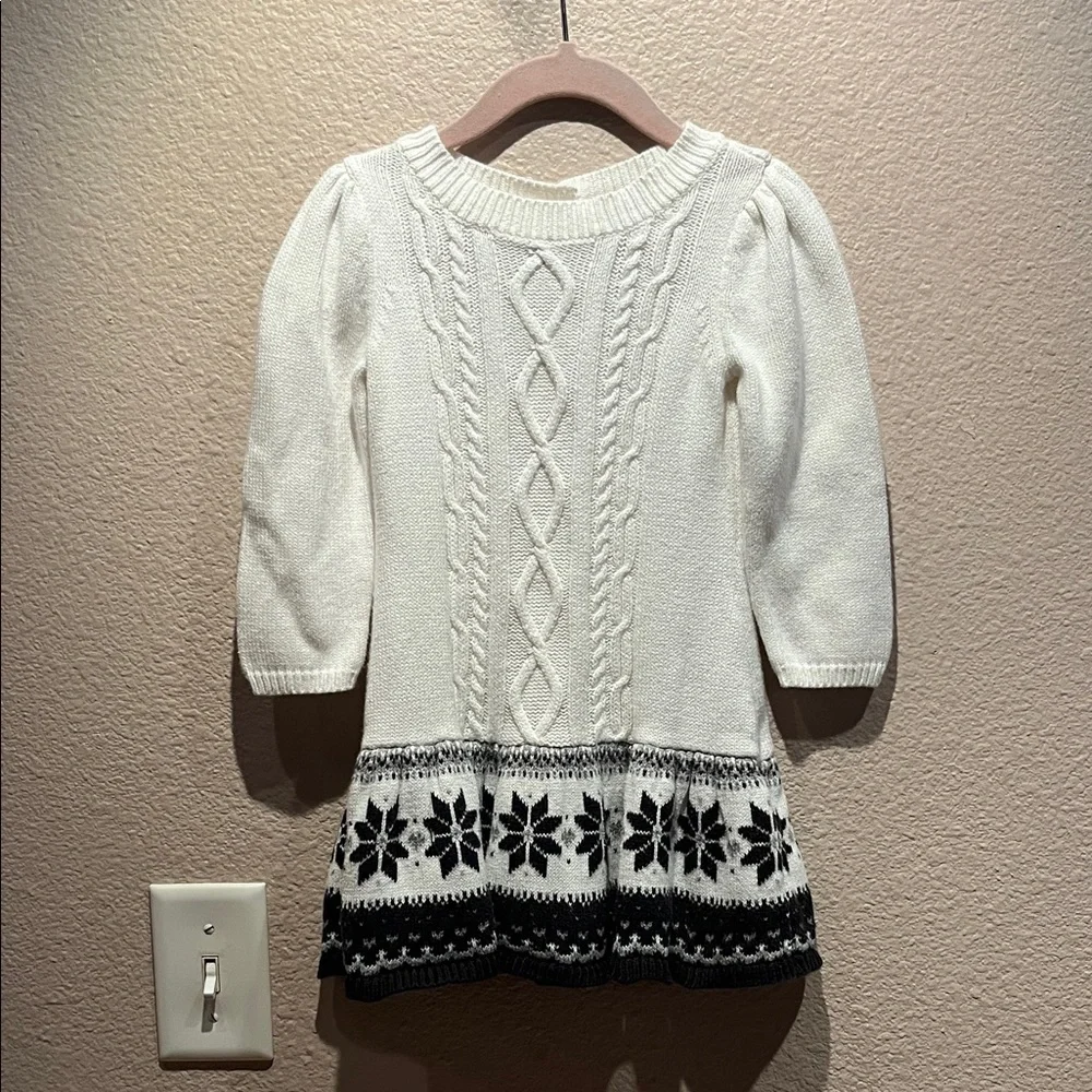 Gymboree Girl’s Fair Isle Nordic Snowflake Sweater Dress 18-24 Months